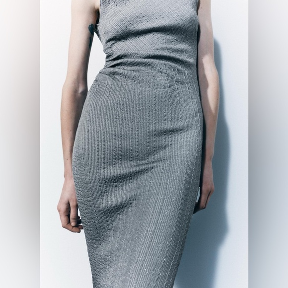 ZARA Sparkly Draped Dress - Picture 2 of 9